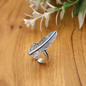 Bague bohème en laiton faite à la main or et argent réglable plume cluster Nature inspiré déclaration bijoux pour son cadeau de mariage - Product Image 4