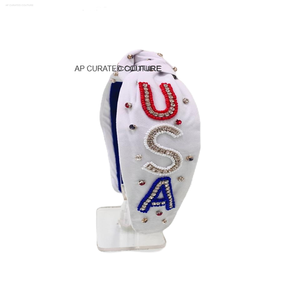 Colección única de diademas con cuentas suaves, accesorios para el cabello brillantes de estilo americano para la celebración del 4 de julio - Product Image 1