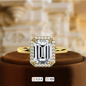 แหวนเพชรเพาะเลี้ยง 1 กะรัต ทรงเหลี่ยมมรกต แหวนแต่งงานแบบโซลิแทร์ รับรองโดย IGI ทองคำขาว 14k ของขวัญที่ดีที่สุดสำหรับเธอในวันพิเศษ - Product Image 2