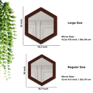 กระจกติดผนังไม้รูปทรงเรขาคณิตแบบเรียบง่าย - Product Image 3