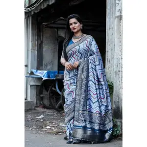 Indiase Outfit Stijlvolle Beste Etnische Stof Kleding Pure Dola Zijde Saree Blouse Met Zari Weven Werk Indiase Exporteur