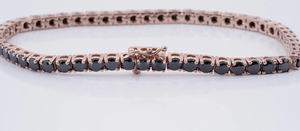 กำไลข้อมือเทนนิสเพชรโมอิสเงินแท้สีดำ925 - Product Image 3