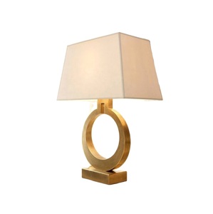 Modern crystal base aluminum gold painted tree design body and black fabric rectangular shape shade attractive table desk <b>lamp</b> - Product Image 6