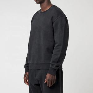 Venta al por mayor de sudaderas personalizadas para hombre de alta calidad 100% algodón tela de rizo francés de talla grande sudaderas básicas con estampado de hojaldre - Product Image 3