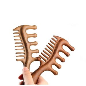 Peine Tradicional Ecológico de Madera de Neem Natural Pulida para el Cuidado del Cuero Cabelludo Anticaspa, Forma Personalizada para el Cuidado Diario en el Hogar - Product Image 1