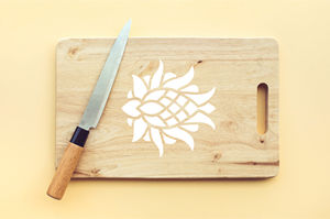 Tabla de cortar de madera de acacia redonda duradera y ecológica, tabla de queso de PC de bambú para Cocina, Restaurante, servicio de Hotel - Product Image 2