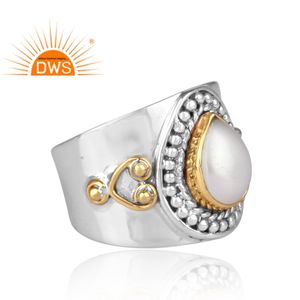 แหวนเงินแท้ประดับมุกธรรมชาติแบบซ้อนได้ ดีไซน์ทันสมัย ได้รับการรับรองจาก GIA เหมาะสำหรับเป็นของขวัญสำหรับผู้หญิง - Product Image 4