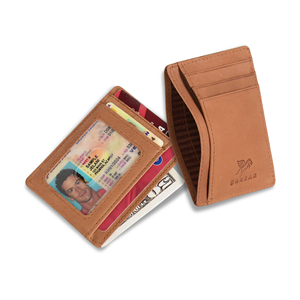 Slim Leather Card Holder <b>Wallet</b> <b>for</b> <b>Men</b> Minimalist Front Pocket Design ID Window Multi Card Slots Compact Cash Sleeve Travel Use - Product Image 2