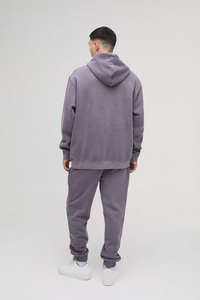 Conjunto de Sudadera con Capucha y Pantalones Deportivos de Felpa Francesa de 450 g/m², Lavado Ácido, Estilo Holgado, Fabricante OEM Personalizado - Product Image 3