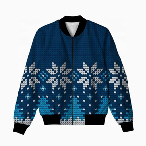 Blouson aviateur réversible en polyester 100% pour hommes de qualité supérieure Design personnalisé toutes les impressions Sublimation de Noël Fermeture à glissière légère - Product Image 5