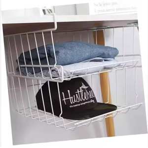 Panier de rangement en fil métallique fonctionnel au charme industriel, fil de fer de calibre épais pour une grande résistance avec poignées latérales pour un transport facile - Product Image 4