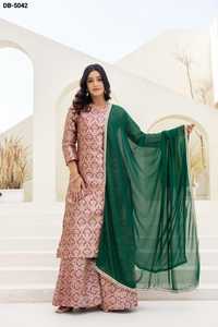 Traje Salwar Kameez de Tela Viscosa Tradicional India, Listo para Usar, con Trabajo Jacquard y Dupatta de Georgette para Mujer - Product Image 6