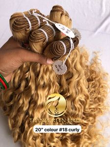 Top meilleure qualité 20 "#18 couleur naturel bouclé en gros paquet brut temple indien direct de l'inde Machine Double trame de cheveux humains - Product Image 3