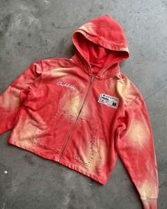 Vente en gros Ensemble évasé vintage à motif uni avec logo personnalisé pour hommes, sweat à capuche zippé et survêtement de jogging pour l'hiver - Product Image 2