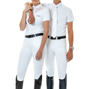 Professionals Choice Chemise de spectacle de vêtements équestres à manches courtes pour hommes avec boucle de cravate Cavalier de compétition d'été par Horsekraft - Product Image 4