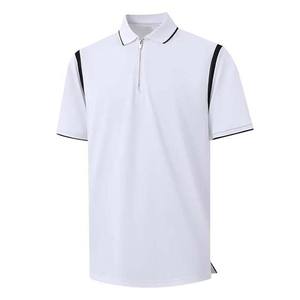 High Quality Cotton Plus Size Quarter Zip Blank Plain Short Sleeve Polo <b>Shirts</b> for <b>Men</b> Wholesale Custom Logo Design - Product Image 4