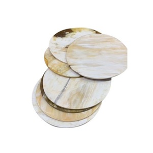 Ensemble de sous-verres en corne écologique de haute qualité pour la maison Restaurant couleur naturelle polie sous-verres en corne motif bols assiettes pour - Product Image 6