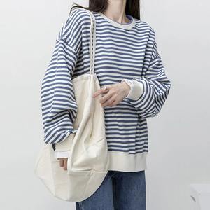 เสื้อยืดแบบสวมหัวแขนยาวสำหรับผู้หญิงเสื้อยืดคอกลมทรงหลวมลำลองเล็กน้อยไซส์ใหญ่พิเศษ - Product Image 2