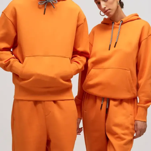 Correr entrenamiento Fitness logotipo personalizado hombres y mujeres chándal 2 piezas chaqueta con capucha Jogger deporte Casual gimnasio chaqueta conjunto - Product Image 2