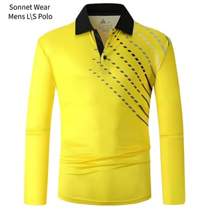 เสื้อโปโลแขนยาวพิมพ์ลายลำลองสำหรับผู้ชาย - Product Image 3