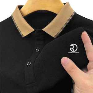 Venta al por mayor de verano de los hombres de manga corta Camiseta Casual de negocios de moda suelta bordada POLO camisa deportiva para los hombres - Product Image 5
