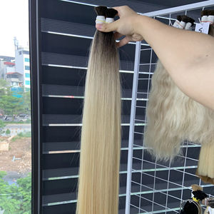 Extensions de cheveux en vrac au prix de gros, fortes et soyeuses, à double noyade, 100 grammes, couleurs claires 16 pouces - Product Image 1