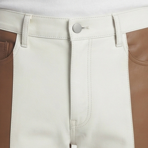 Pantalones de Cuero Premium para Hombre, Corte Ajustado, con Bolsillos, Pantalones de Cuero Genuino para Motocicleta, Pantalones de Cuero OEM - Product Image 4