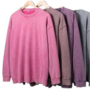 Sweat-shirts surdimensionnés pour hommes en coton 100% de haute qualité, personnalisés, effet délavé à l'acide, motif uni, effet délavé soleil - Product Image 1