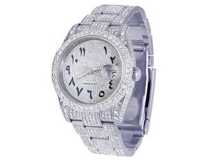 Meilleure vente VVS Moissanite Diamant Cadran arabe Acier inoxydable Automatique Iced Out Montre Hip Hop Luxe Personnalisé Mode Homme - Product Image 1
