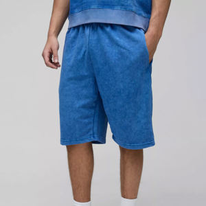 Shorts de sport d'entraînement d'été pour hommes nouvelle mode respirant lavage à l'acide imprimé décontracté Jogging Shorts motif solide - Product Image 2