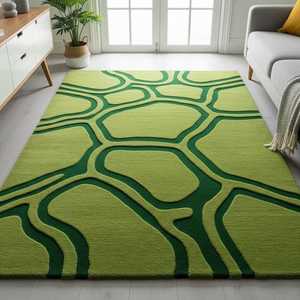 Handmade wool silk high quality hand tufted multicolor Abstract Pattern for Living room home - Product Image 3