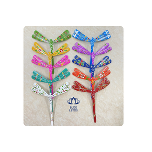 LOTO AZUL Libélula de bambú hecha a mano 100% Juguete de equilibrio natural Estilo tradicional Recuerdo de madera Artesanía Regalo para el hogar Mejor precio - Product Image 1