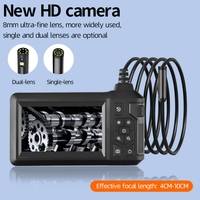 Caméra de vision nocturne portable 1080P à mise au point fixe avec capteur CMOS, miroir tubulaire, 8 mm, câble rigide de 2 m, étanche IP67 et résistante aux intempéries