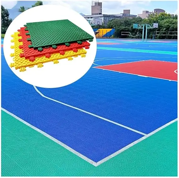 Aangepaste Hoge Kwaliteit Basketbal Volleybal Paddle Tennis Badminton Interlock Pp Tegel Sportveld Buiten Vloertegels