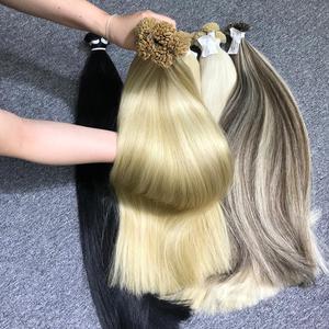 Fábrica al por mayor VQ Hair Bella Modelo 100% Extensiones de cabello humano Remy vietnamita Doble dibujado Raw Virgin Punta plana Queratina - Product Image 3