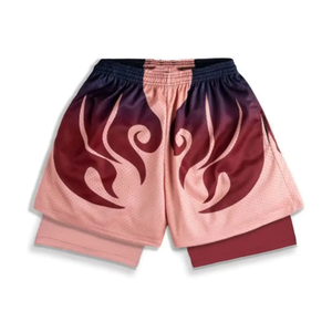 Shorts de sport deux pièces à double couche avec imprimé de personnages d'anime One Piece, séchage rapide, confortable et léger pour l'été - Product Image 4