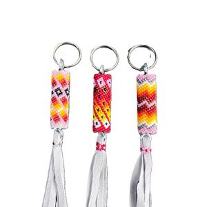 <b>Handmade</b> Woven Seed Bead Embroidery Keychains Customized Unique Keychains with Pig Pattern for Gifts - Product Image 2