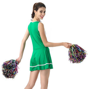 Tenues de cheerleading pour filles, imprimées, 100% polyester, séchage rapide, performance de danse, haute qualité, vert et blanc, vente chaude en stock - Product Image 5