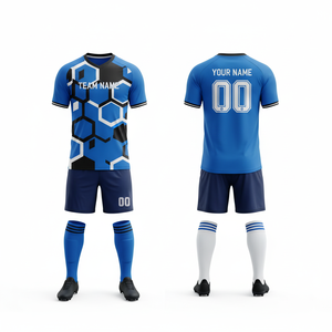 Uniforme de football personnalisé avec impression en mosaïque |   Maillot et short entièrement sublimés |   Branding d'équipe - Product Image 1