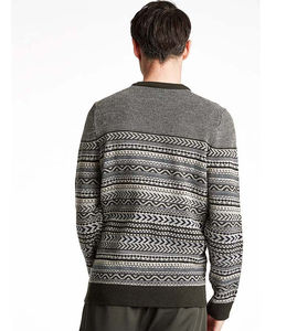 Haute qualité tricoté solide col en v à manches longues pulls pour hommes respirant coton laine Sports d'hiver doublure en laine taille personnalisée - Product Image 3