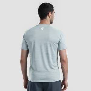 เสื้อยืด Alpha Crew สีเทาอ่อน ผ้าเจอร์ซีย์คอตตอนพรีเมียม 100% น้ำหนัก 200 กรัม เสื้อยืดออกกำลังกายแบบอัดแน่น พร้อมบริการออกแบบ - Product Image 4