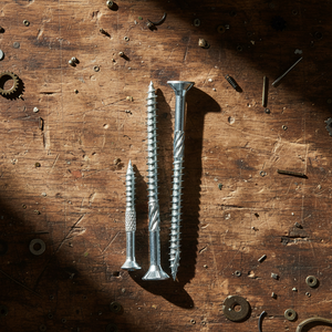 Vis à bois industrielles en acier au carbone, plaquées zinc, finition oxyde noir, métriques/pouces, à tête fraisée Torx, pour bois structurel et mobilier - Product Image 1