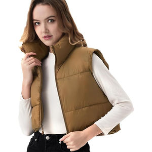 Chaleco acolchado para mujer, diseño moderno con cremallera frontal, chaleco acolchado ligero para mujer, ropa de abrigo cálida, chaleco acolchado para mujer - Product Image 3