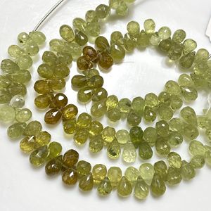 Grenat grossulaire à facettes en forme de goutte perles de Briolette grenat grossulaire larmes, perles en gros pour bijoux - Product Image 4