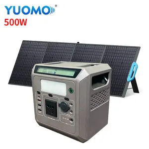 Sistema de energía solar de 500W, suministros de bancos de energía, carga rápida, estación de energía portátil para exteriores, cargador EV, batería de almacenamiento de energía