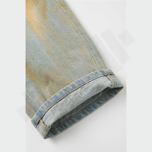 กางเกงยีนส์ทรงตรงสไตล์เรโทรใหม่ปี 2025 คุณภาพสูงสำหรับผู้ชาย ใส่ได้ทั้งฤดูหนาวและฤดูร้อน ล้างสีแบบ Stonewashed ซักได้ สไตล์วินเทจ ฮิปฮอป แฟชั่นสตรีท  แบบสั่งทำพิเศษ - Product Image 6