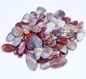 Vente en gros d'agate naturelle folle en dentelle Cabochon de pierres précieuses en vrac Fabrication de bijoux en quartz Pierres précieuses en vrac - Product Image 2