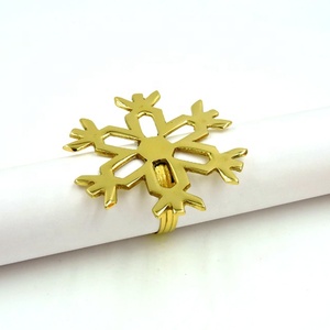 Ensemble d'anneaux de serviette en laiton de luxe, couleur dorée, élégants porte-serviettes, décoration de table élégante, logo personnalisé pour les dîners et les fêtes - Product Image 1