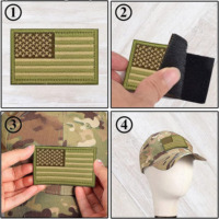 Écusson tactique respirant personnalisé avec drapeau américain, brodé durable pour la moral américaine, motifs alphabet et fleurs pour sac à dos