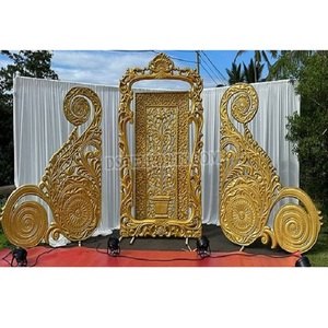 Outdoor Engagement Ceremony Stage Gold Panels Jewish Stage <b>Frames</b> for Canadian <b>Weddings</b> Luxurious Stage for Western <b>Weddings</b> USA - Product Image 1
